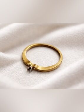 Marked | 1.5g | 14KP Gold Empty Solitaire Ring Setting Size 5
